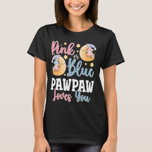 Pink Or Blue Pawpaw Loves You Sleepy Cow Baby Gend T-Shirt