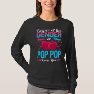 Pink Or Blue Pop Pop Loves You Keeper Gender Revea T-Shirt