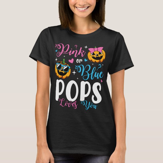 Pink Or Blue Pops Loves You Pumpkin Baby Women T-Shirt (Front)