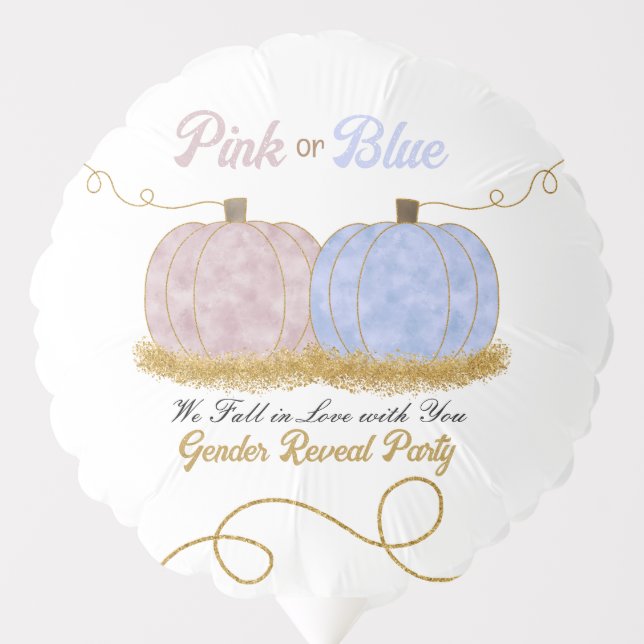 Pink or Blue Pumpki Gender Reveal Party Balloon (Front)