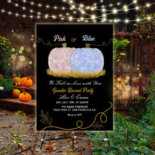 Pink or Blue Pumpki Gender Reveal Welcome Sign