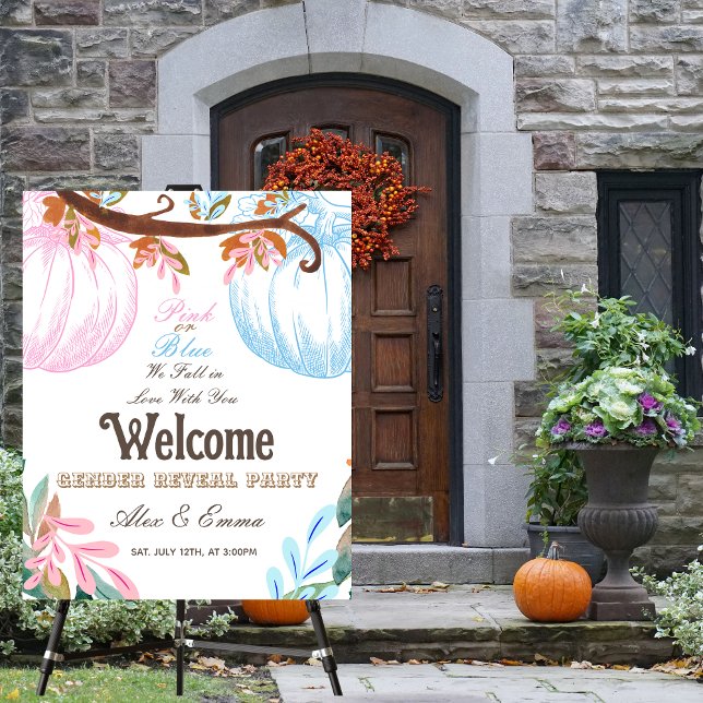Pink or Blue Pumpkin Gender Reveal  Welcome Sign (Creator Uploaded)