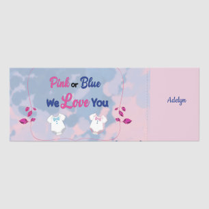 Pink or Blue Tie Dye Gender Reveal Custom Name Raffle Tickets