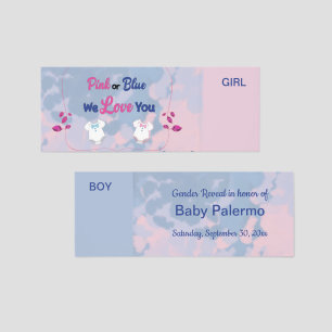 Pink or Blue Tie Dye Gender Reveal Pick Raffle Tickets