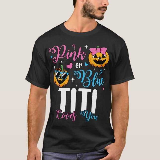 Pink Or Blue Titi Loves You Pumpkin Baby Men T-Shirt (Front)
