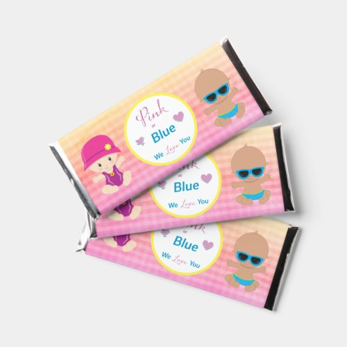 Pink or Blue We Love You Baby Boy Baby Girl Hershey Bar Favors