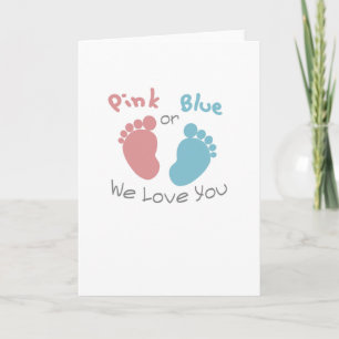 Pink or Blue We Love You Gender Reveal Baby Shower Invitation