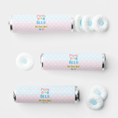 Pink Or Blue We Love You Gender Reveal Breath Savers Mints