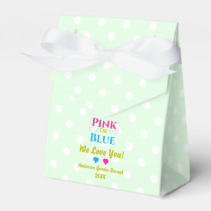 Pink Or Blue, We Love You! Gender Reveal Favor Boxes