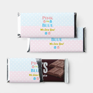Pink Or Blue, We Love You! Gender Reveal Hershey Bar Favors