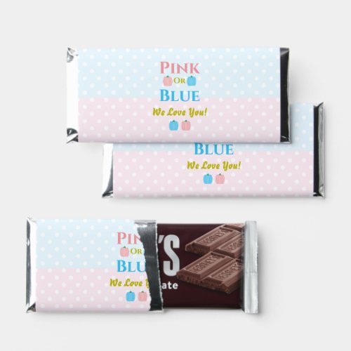 Pink Or Blue We Love You Gender Reveal Hershey Bar Favors