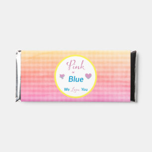 Pink or Blue We Love You Gender Reveal Hershey Bar Favors