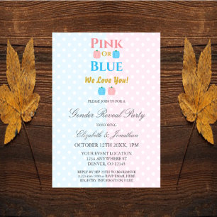 Pink Or Blue, We Love You! Gender Reveal Invitation