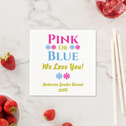 Pink Or Blue We Love You Gender Reveal Napkins