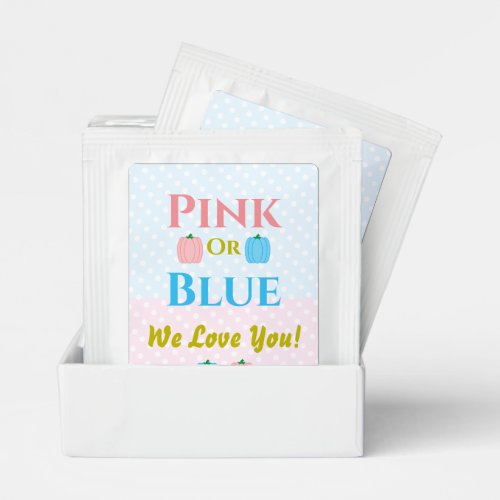 Pink Or Blue We Love You Gender Reveal Tea Bag Drink Mix