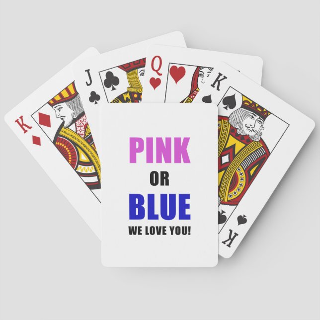 Pink or Blue We Love You Poker Cards (Back)