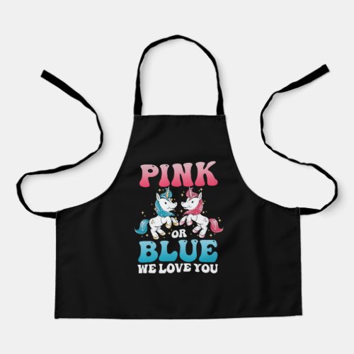 Pink Or Blue We Love You Unicorn Gender Reveal Apron