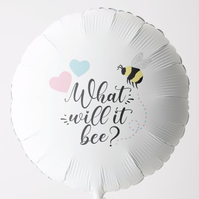 Pink or Blue What Will It Bee Gender Reveal   Balloon (Front)