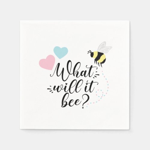 Pink or Blue What Will It Bee Gender Reveal Napkins