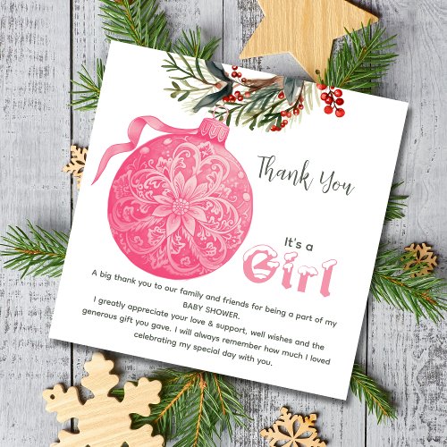 Pink or Blue Winter Gender Reveal Party Thank you