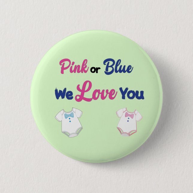 Pink or Blue with Layette Bodysuits Button (Front)