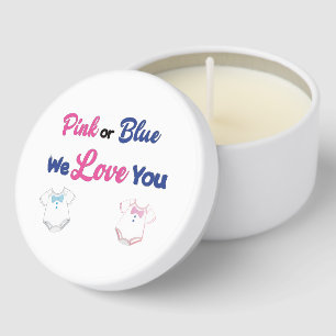 Pink or Blue with Layette Bodysuits Mini Candle Favors