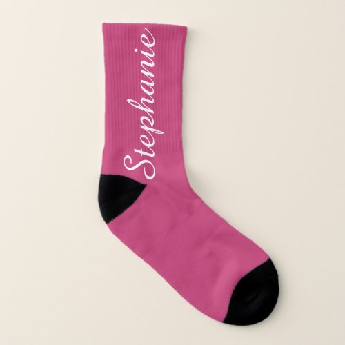 Pink or CHOOSE YOUR COLOR Socks with Jumbo Name