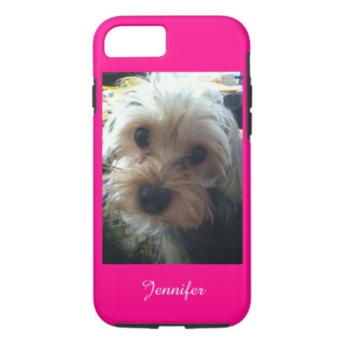 Pink or CHOSE YOUR COLOR Yorkie Dog Name  iPhone 87 Case