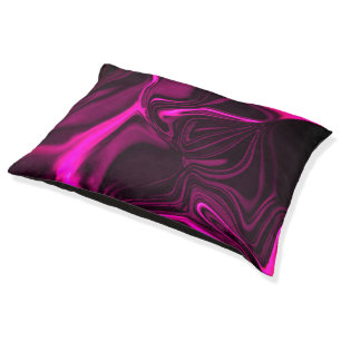 Pink or purple curves on dark purple background pet bed