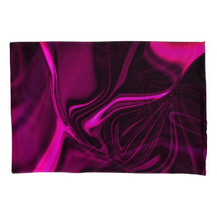 Pink or purple curves on dark purple background pillow case