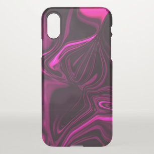 Pink or purple curves on dark purple background iPhone x case