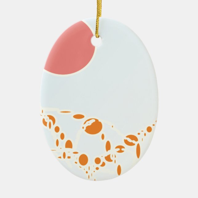pink & orange 1276 abstract art ceramic ornament (Front)