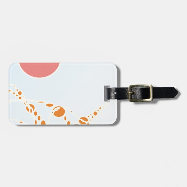 pink & orange 1276 abstract art luggage tag (Front Horizontal)