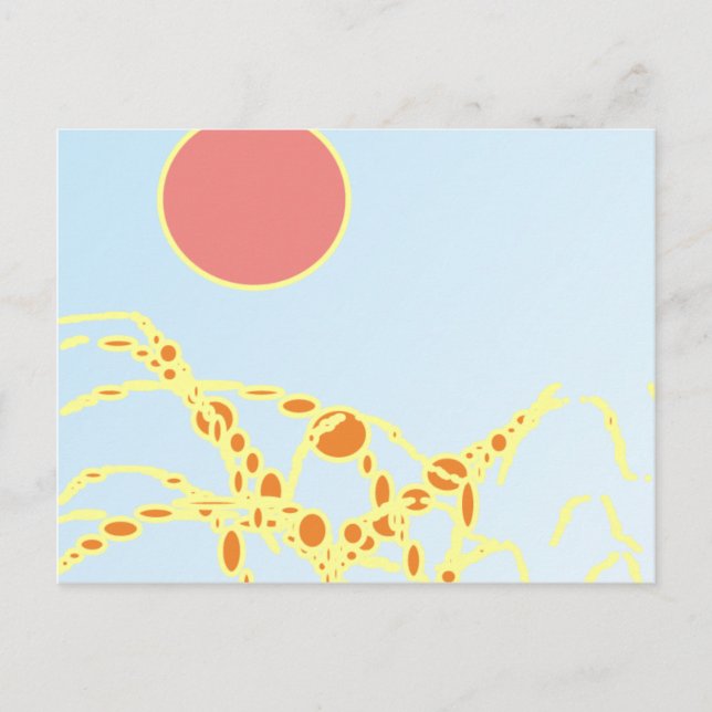 pink & orange 1276 abstract art postcard (Front)