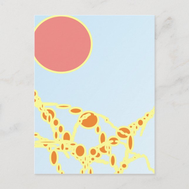 pink & orange 1276 abstract art postcard (Front)