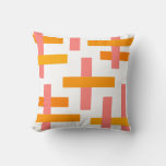 Pink &amp; Orange Abstract Art Throw Pillow at Zazzle