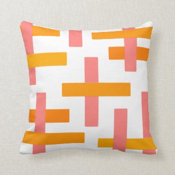 Pink & Orange Abstract Art Throw Pillow by JoLinus at Zazzle