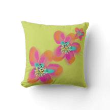 Pink Orange Abstract Floral Green