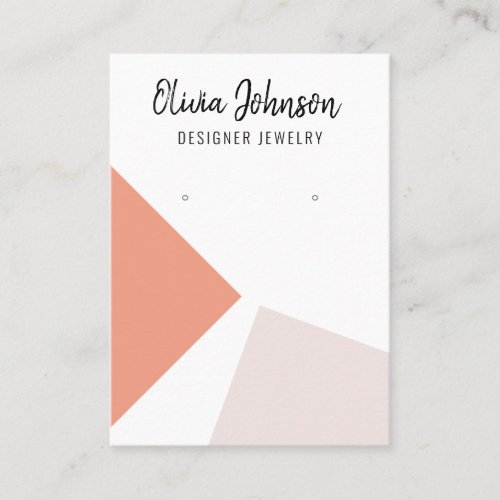 Pink Orange Abstract Jewelry Earring Display  Business Card