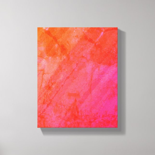 Pink Orange Abstract Watercolor Canvas Print (Front)
