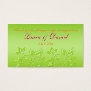 Pink, Orange, and Lime Green Floral Favor Tag