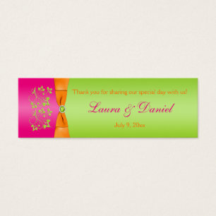 Pink, Orange, and Lime Green Floral Favor Tag 2