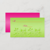 Pink, Orange, and Lime Green Floral Place Cards (Front/Back)