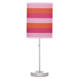 Pink, Orange and Magenta Striped Table Lamp