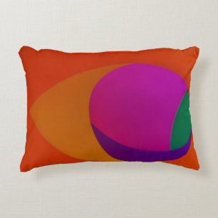 Pink, orange, and purple abstract art accent pillow
