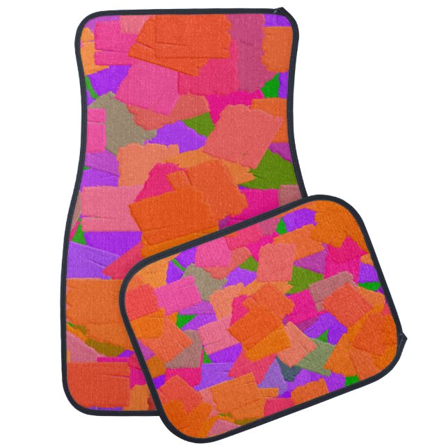 Pink, Orange and Purple Abstract Car Floor Mat (Set)