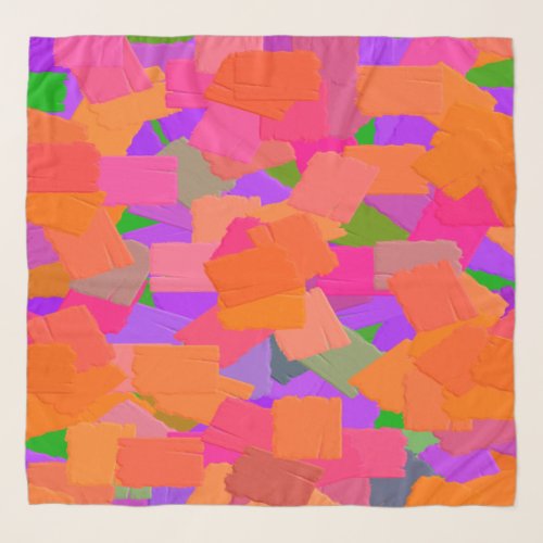 Pink Orange and Purple Abstract Scarf