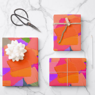 Pink, Orange and Purple Abstract Wrapping Paper Sheets