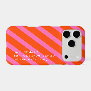 Pink Orange and White Message in Python Code iPhone 17 Pro Case