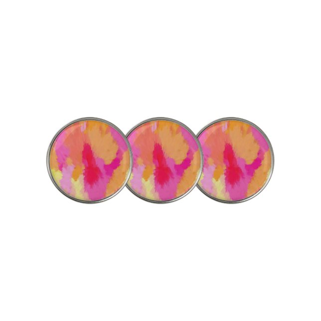 Pink, Orange and Yellow Golf Ball Marker (3 Up)
